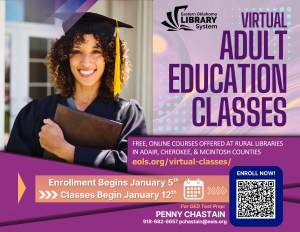 Free GED Classes Available At Rural Libraries In Adair, Cherokee And Mcintosh Counties