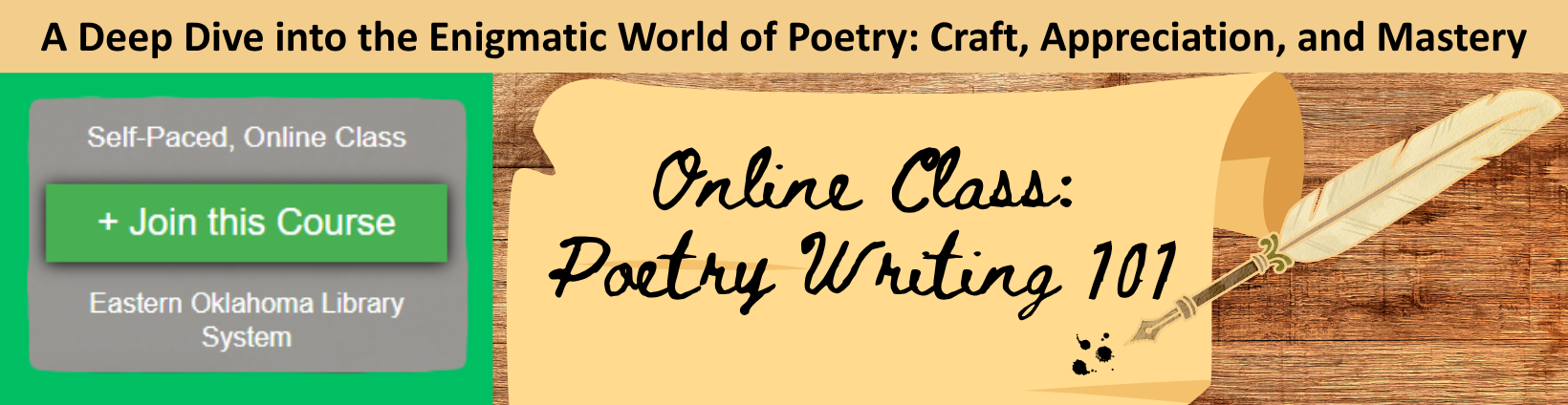 Online Class: Poetry Writing 101 A Deep Dive into the Enigmatic World of Poetry: Craft, Appreciation, and Mastery